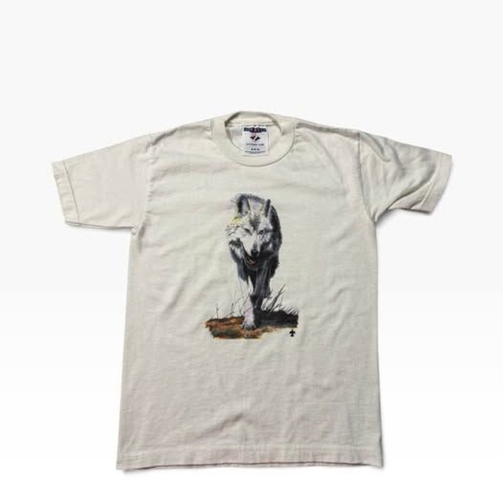 Vintage Jerzees Made in USA BSA Wolf Graphic T-Shirt Small